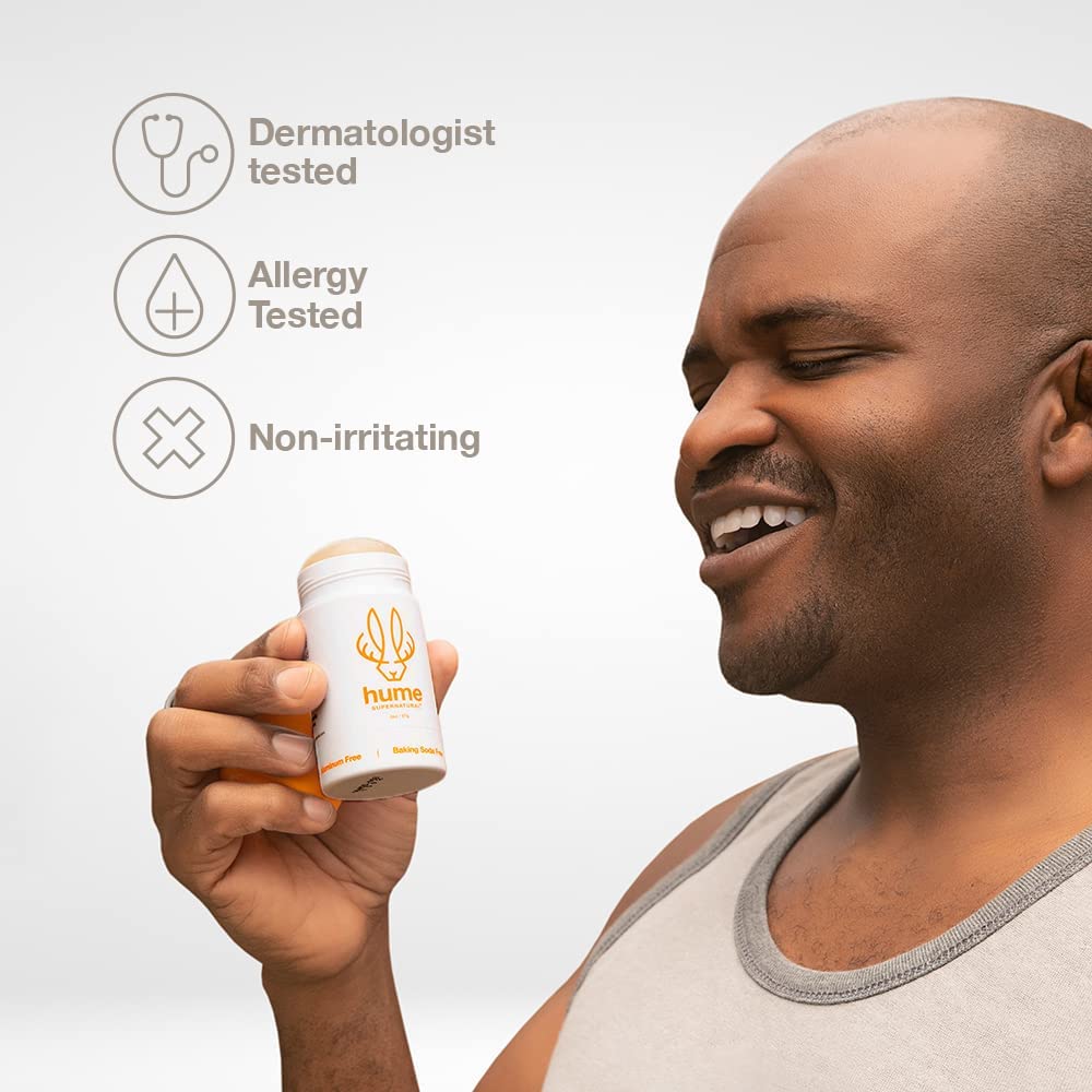 Hume Supernatural Aluminum Free Deodorant for Women & Men - Safe for Sensitive Skin - Probiotic, Plant-Based, Baking Soda Free, Aloe, & Cactus Flower, Anti Sweat, Stain & Odor - Amber Woods, 1-Pack