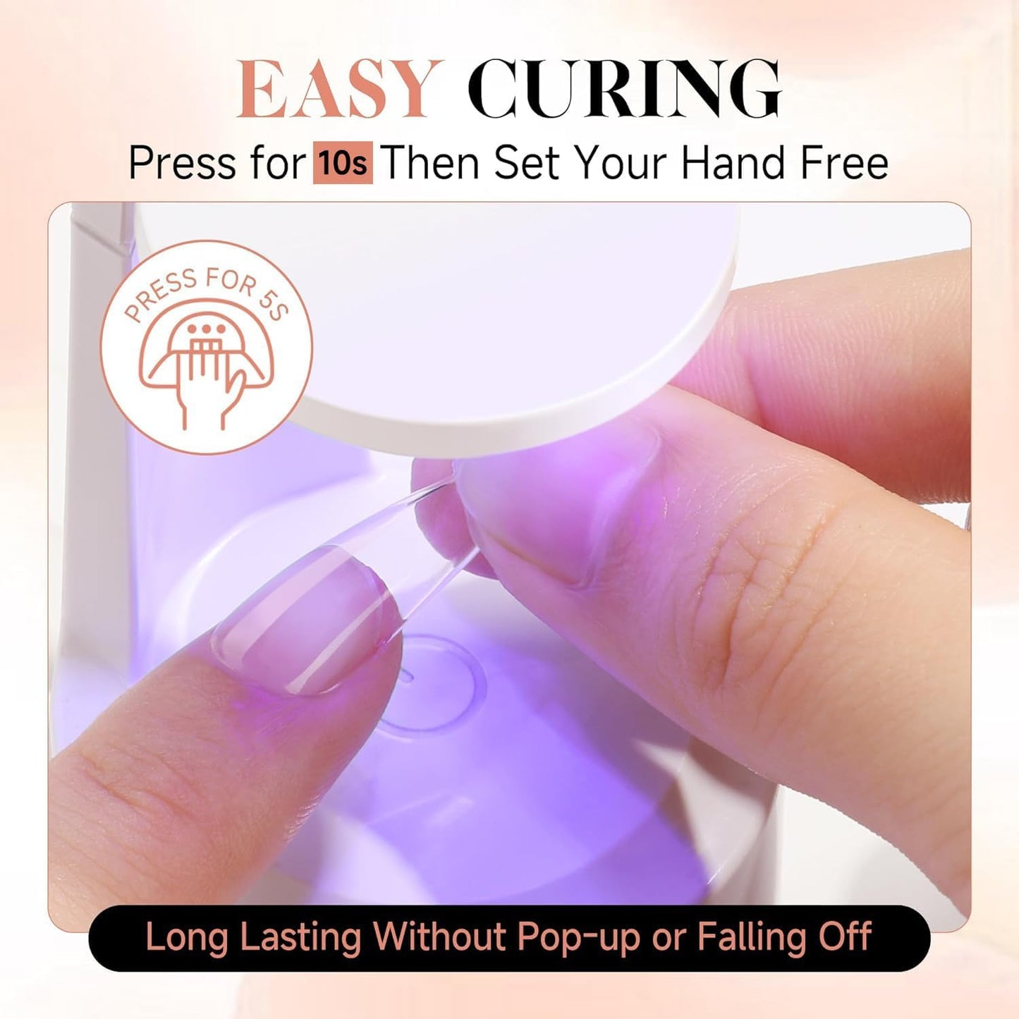 UNA GELLA Gel Nail Glue, Solid Nails Gl ue Gel 40ml Lamp Curing Needed Soak Off G LUE Strong Nail G LUE G el for Acrylic Fake Nails Tips Extension Press On Nails for Gelly Tips
