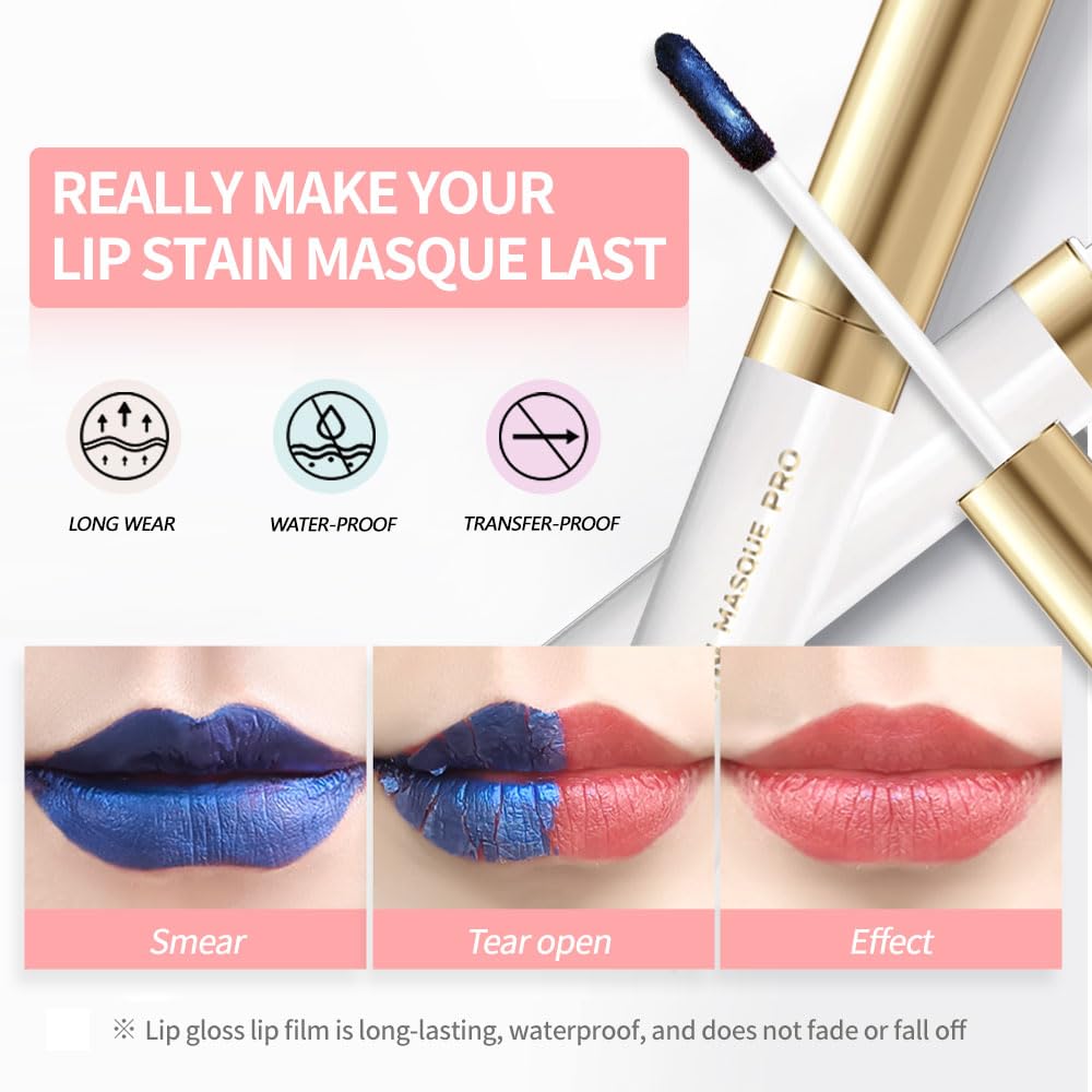 Lip Stain - Wipe-Off & Peel Off Lip Color | Waterproof, Long Lasting, Transfer-Resistant, Smudge-Proof Lip Tint | Easy Wipe Finish, High Pigment | All-Day Vibrant Kiss-Proof Lip Stain, Warm Terracotta