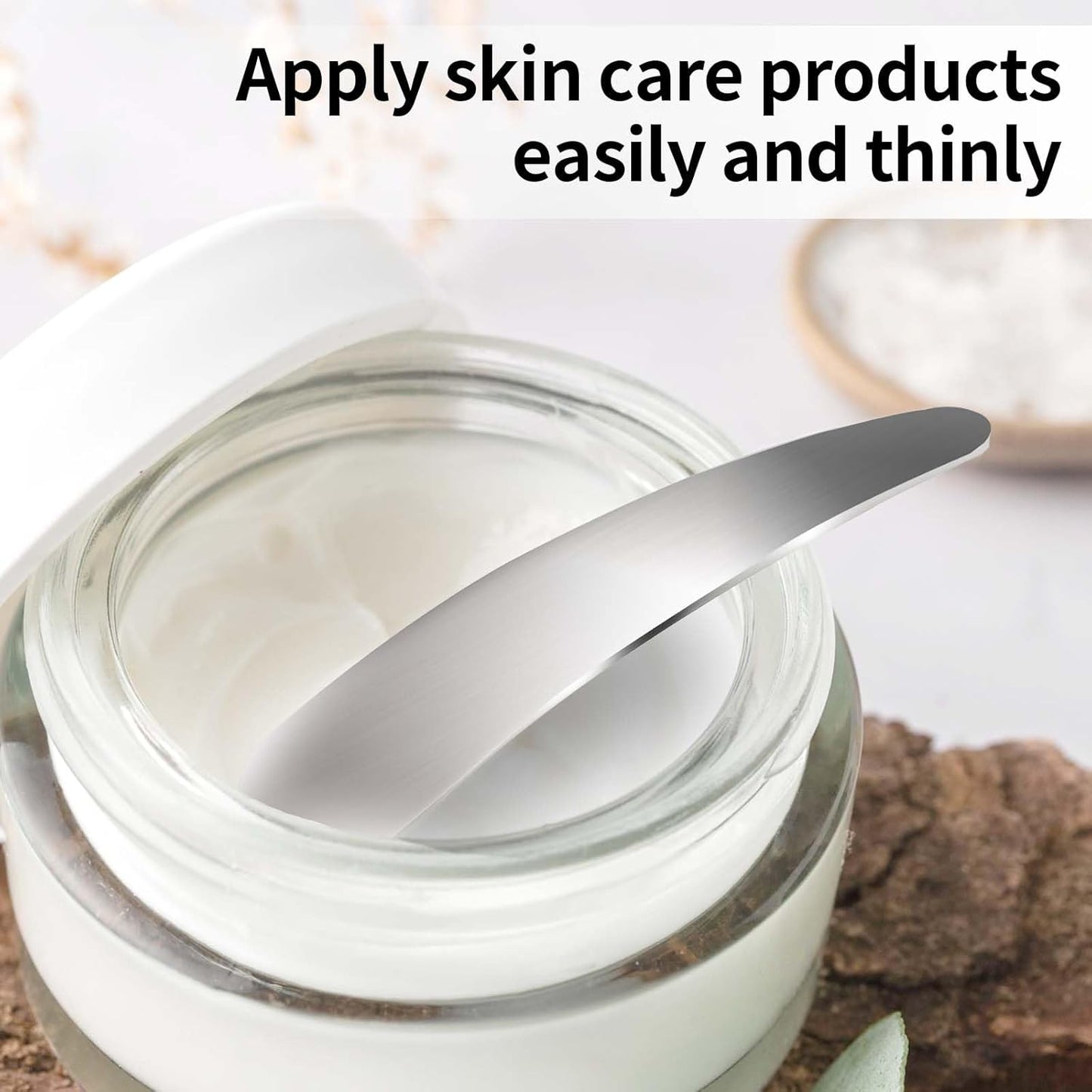 2Pcs Mini Metal Cosmetic Spatulas, Makeup Spatulas, Skincare Spatula, Cream Spatula, Beauty Accessories for Mixing and Sampling Plant Masks, Skin Care Creams, Eye Cream, Essences(Style 2)