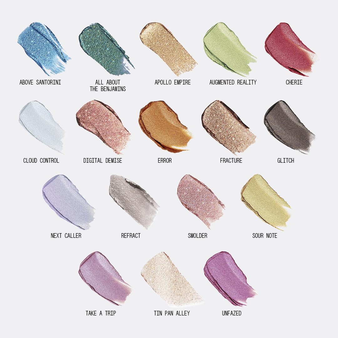 about-face Fractal Glitter Eye Paint Refract – Smudge-Proof, Long-Lasting Liquid Eyeshadow – Intense Sparkle with Mousse Texture – Vegan, Cruelty-Free – 0.13oz (Soft Silver)