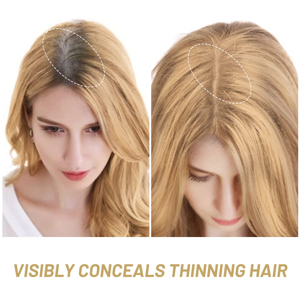 Root Touch Up Powder, Instantly Gray Root Cover Up Hairline Powder, Hair Concealer for Women and Men (A-Dark Blonde, 2PC)