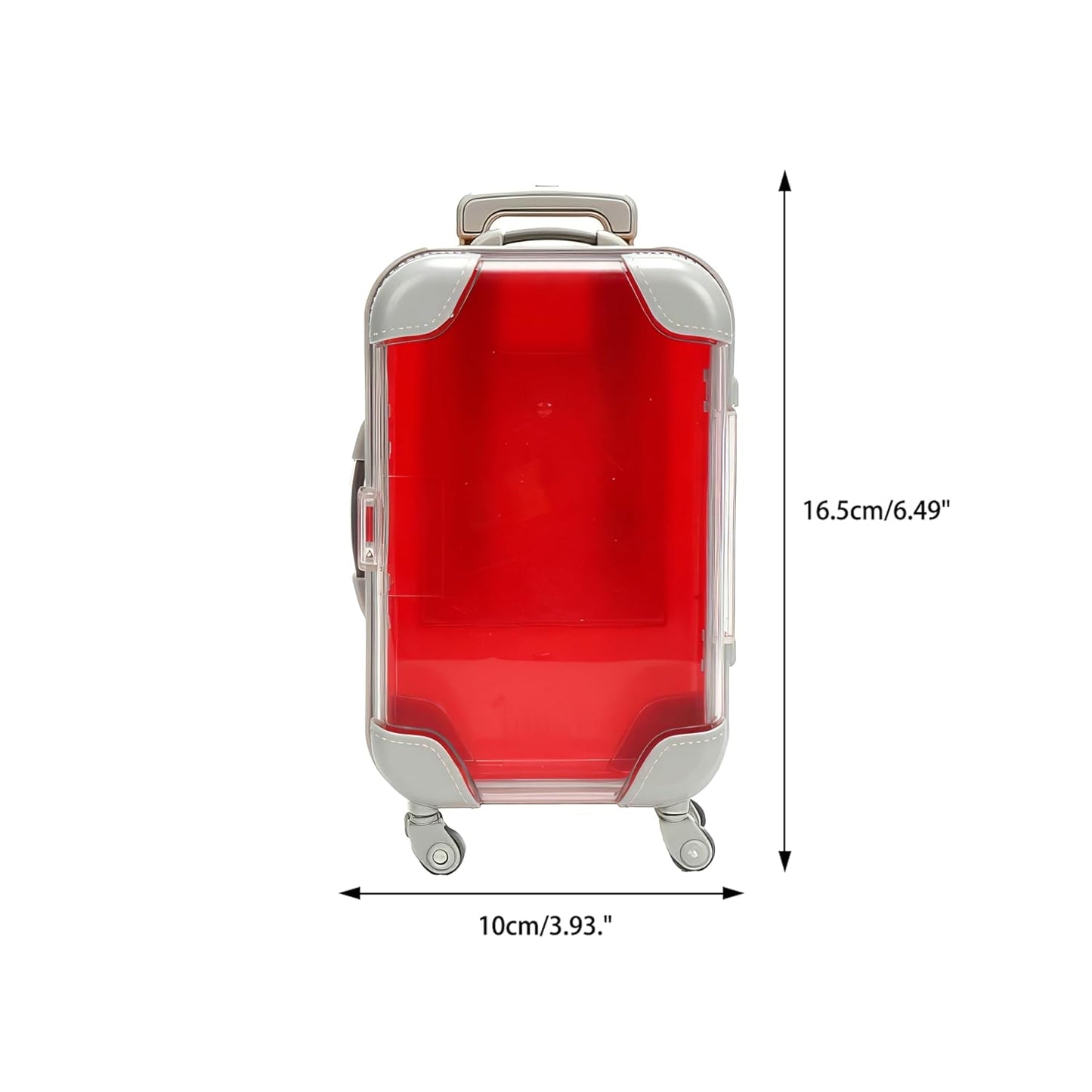 False Eyelash Storage Box, Portable Travel Organizer Mini Luggage False Eyelash Tray Makeup Tool (RED)