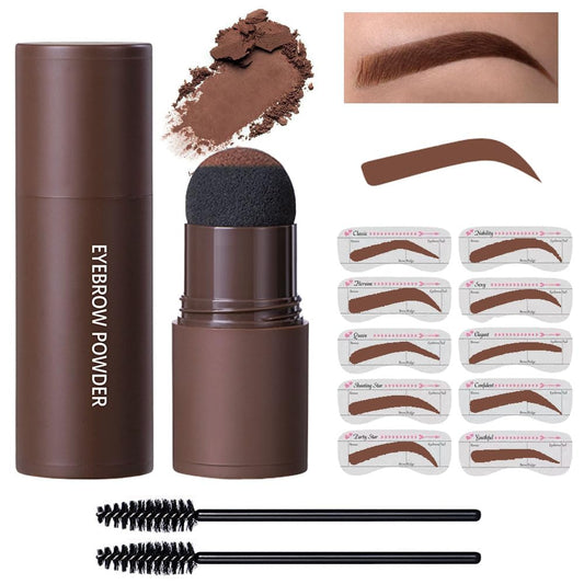 Eyebrow Stamp Stencil Set, Eyebrow Stencils Shaping Kit, Long-Lasting Eyebrow Pomade for Women Girl, Cruelty-Free plantillas para la cejas (brown)