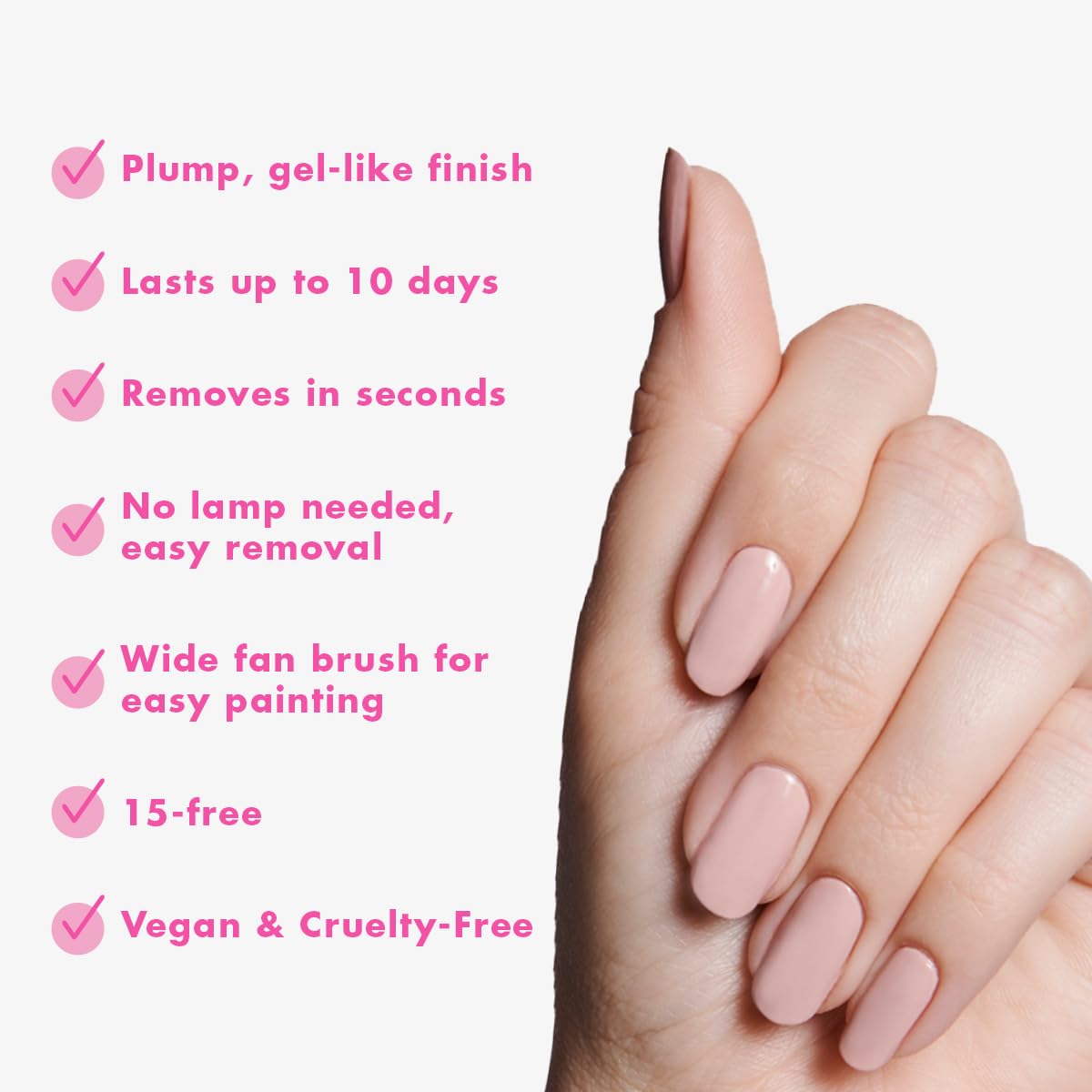Olive & June Long Lasting Nail Polish Set | Includes 6 Chip-Resistant Shades (Pink Goldfish, HD, Grateful & Kind, CCT, LD, CV) + Top Coat | Vegan, Cruelty-Free | Salon-Quality at Home
