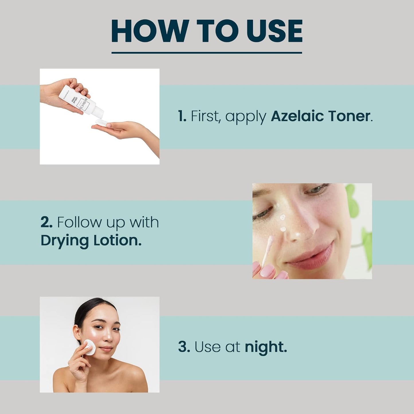 Azelaic Toner & Drying Lotion Duo - Face Treatment Set for Rosacea & Cystic Acne, Soothing Redness Relief, Shrinks Whiteheads & Pores | Normal to Oily Skin