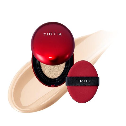 [*Mini Size*] TIRTIR Mask Fit Red Cushion Foundation | Full coverage, Weightless, Skin fit, Satin Glow Finish, Korean Makeup, beauty, Tattoo cover up, Buildable (#17N Vanilla, 0.15 Fl Oz)
