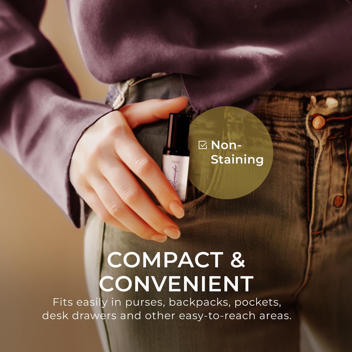 Gya Labs Lavender Essential Oil Roll on - 100% Pure Natural Lavender Perfume Oil for Women, Skin - Relaxing Aromatherapy, Alcohol-Free Perfume Roller, Travel Size (0.34 Fl Oz)