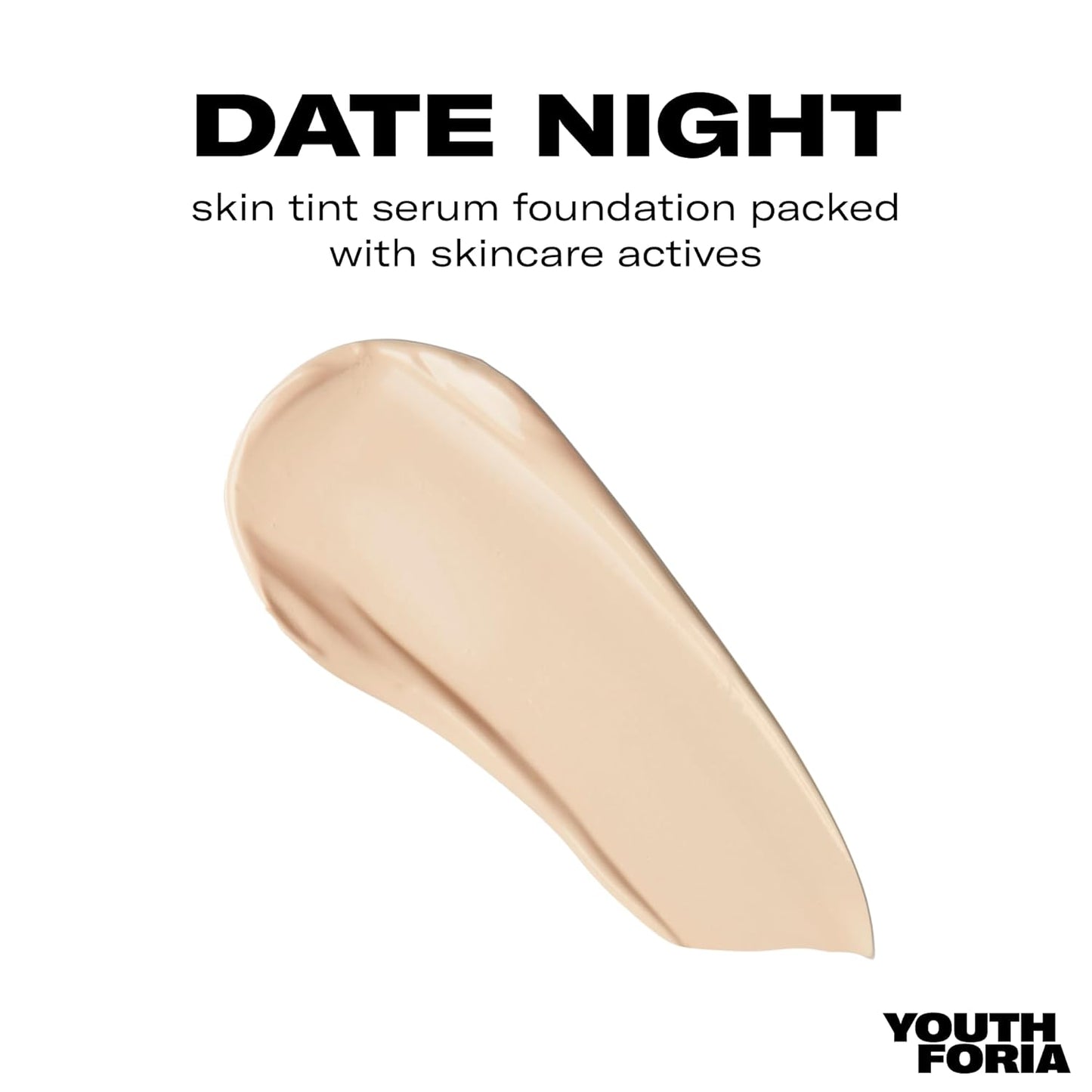 Youthforia Date Night Skin Tint Serum Foundation, Light-Medium Coverage, Hydrating Formula, Vegan & Cruelty-Free, 110 Fair - Neutral