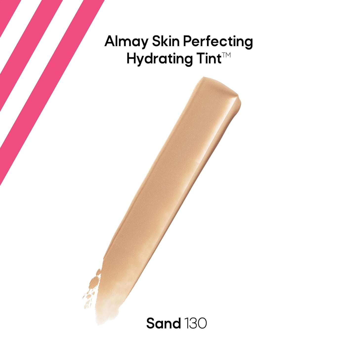 Almay Hydrating Liquid Foundation Tint, Lightweight with Light Coverage, Naturally Dewy Finish, Hypoallergenic, Dermatologist TestedFragrance Free, 130 Sand, 0.94 fl oz.