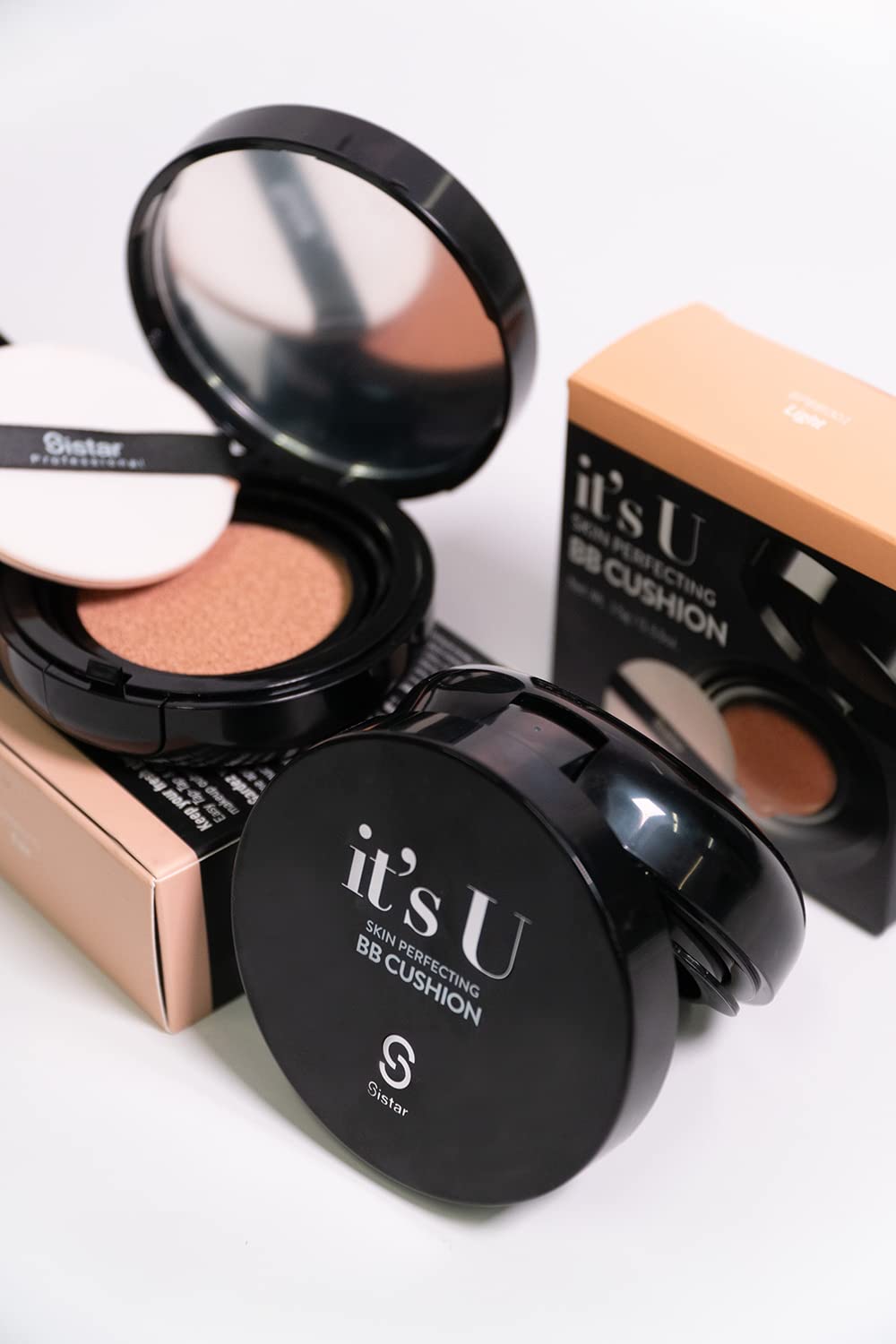 Sistar Skin Perfecting BB Cushion Full Coverage Long Lasting Natural Glow Foundation On The Go Case With Mirror (Mocha)