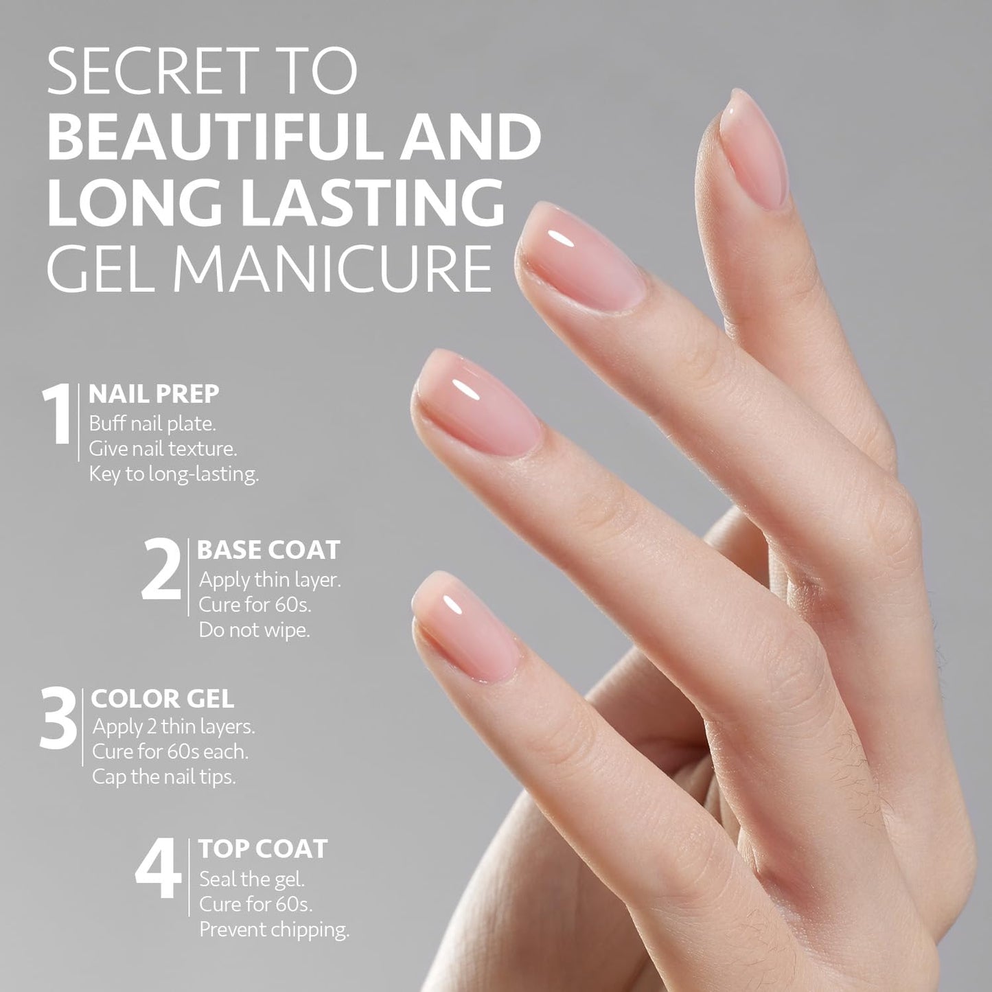 GAOY Builder Top Coat Gel, 16ml No Wipe Clear Rubber Top Coat for Gel Nail Polish, High Gloss Varnish for Long Lasting UV Light Cure Nail Art DIY