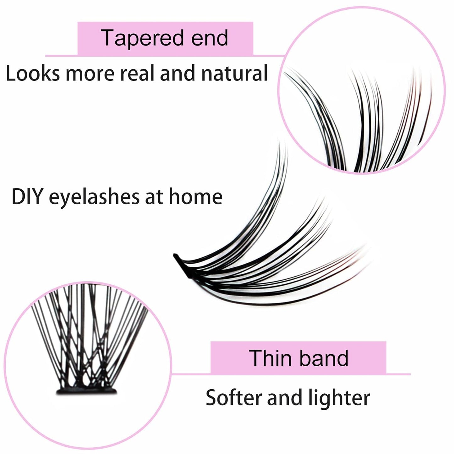 Eyelash Clusters LAUBESS Lash Clusters Individual Lashes Cluster Eyelash Extensions DIY at Home Waterproof Cluster Lashes (30D-D-12)