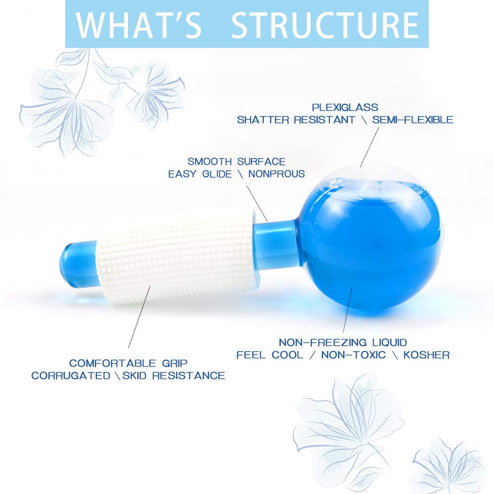 ICE Globes for Facial, 2 PCS Facial Globes for Massage Tool, Facial Roller Cold Skin Massagers, Tighten Skin, Reduce Puffiness and Dark Circles, Enhance Circulation