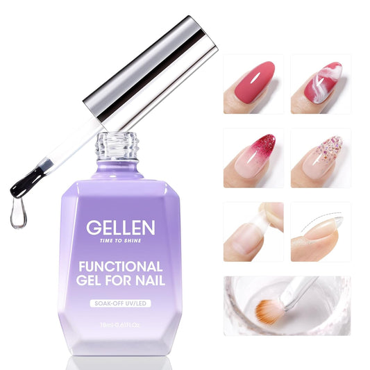 Gellen 7 in 1 Multifunctional Blending Gel in a Bottle - Blooming Gel, Nail Glue, Nail Strengthener, Home Salon DIY Manicure for Women Girls