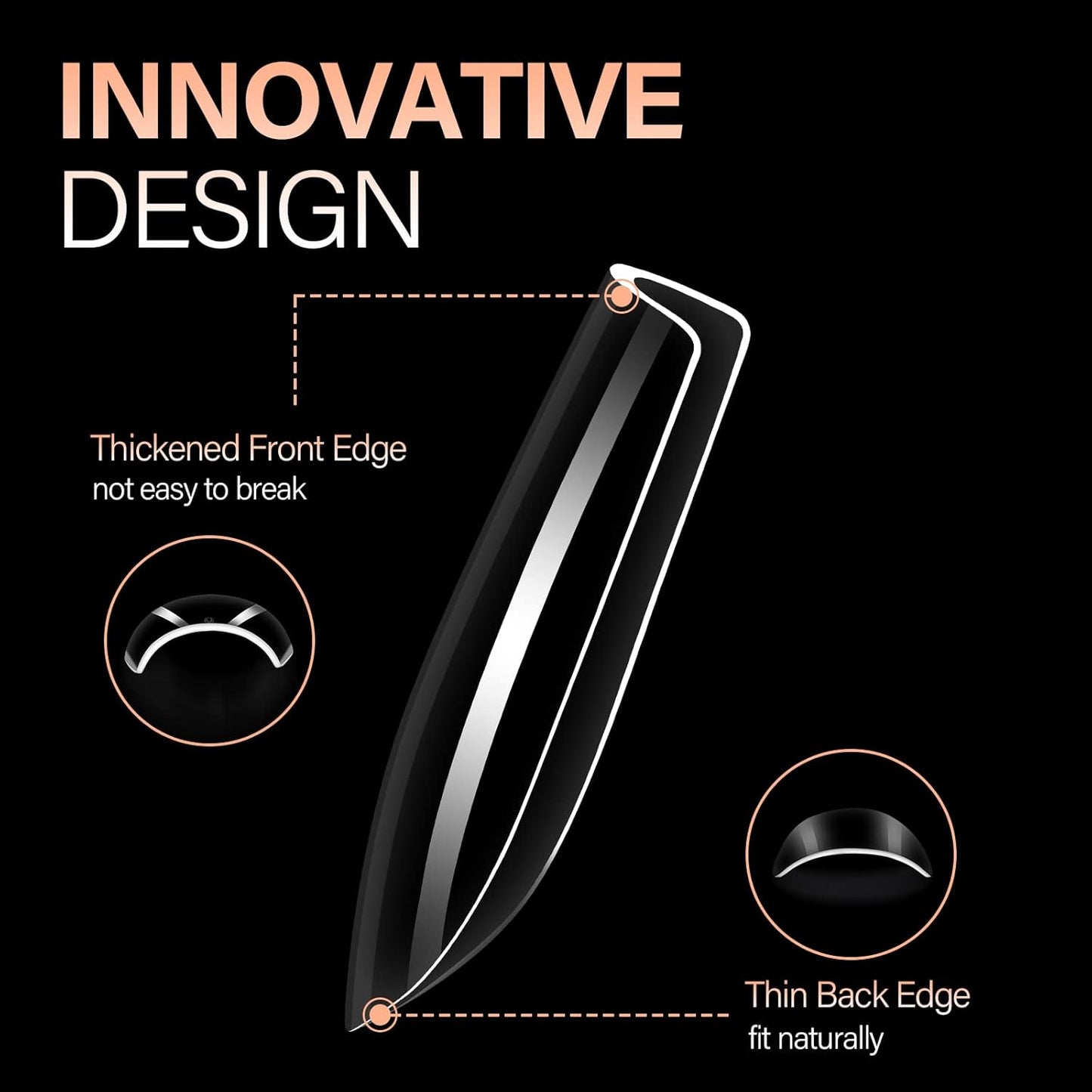 AILLSA Short Square Nail Tips - 504pcs Clear Soft Nail Tips Full Cover Gel Nails Tips Pre-shaped Acrylic for Extensions Easy for Home DIY Nail Salon 12 Sizes