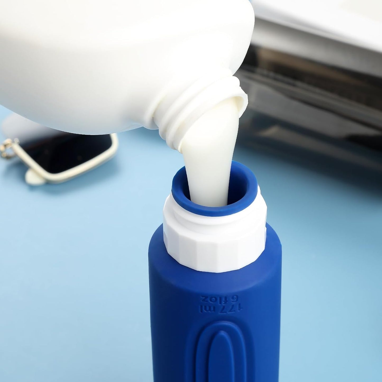 Travel Bottles for Toiletries, Large 6oz Oversize Containers, BPA Free Leak Proof Tubs Refillable Liquid Traveler Accessories with Toiletry Bag for Cometic Shampoo and Lotion Soap (4 Pack)