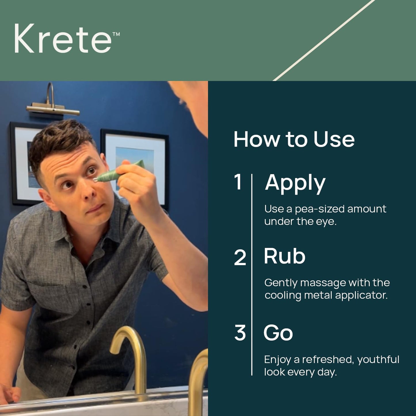 Cooling Under-Eye Stick with Liposomal Caffeine and Tripeptide-5 - Helps with Dark Circles and Puffiness, Vegan & Cruelty-Free, 0.5oz