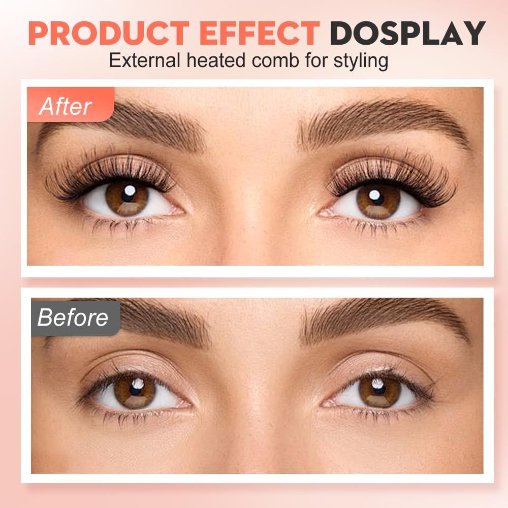 Heated Eyelash Curler, 2025 New Electric Eyelash Curler with LED Display, Portable Rechargeable Eye Lash Curlers Heated Makeup Tool for Women Girls (Black)