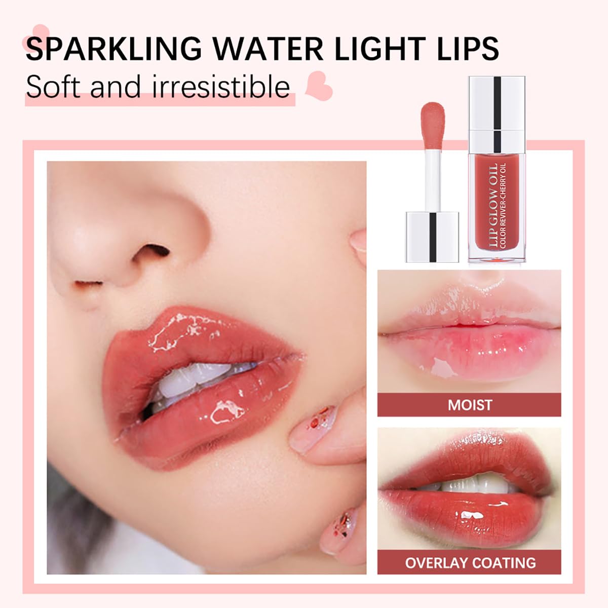 Hydrating Lip Glow Oil Moisturizing Plumping Lip Tint Lip Gloss Transparent Lip Balm Long Lasting Nourishing Repairing Lightening Lip Lines (001#+012#)