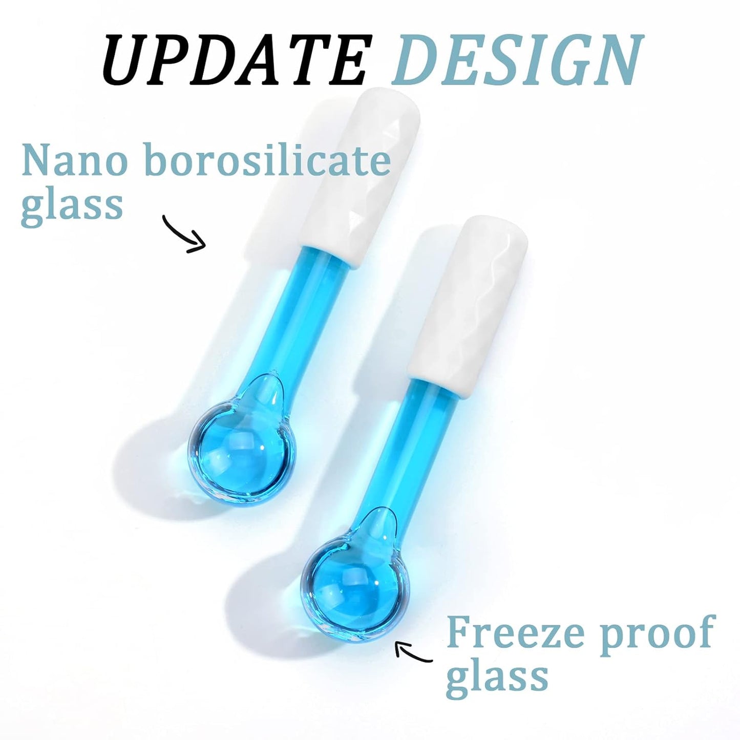 ICE Globes Small Balls for Eyes, 2 PCS Blue Facial Globes for Massage Tool, Facial Roller Cold Skin Massagers, Tighten Skin, Reduce Puffiness and Dark Circles, Enhance Circulation