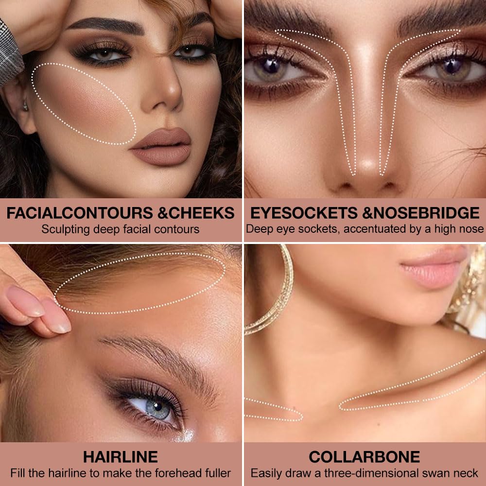 Natural Matte Light Brown Cream Contour Palette – Lightweight, Blendable Monochrome Powder, Base for All Skin Tones, Face Makeup for Women & Men, Vegan & Cruelty-Free, Paleta de Contorno en Crema Mate