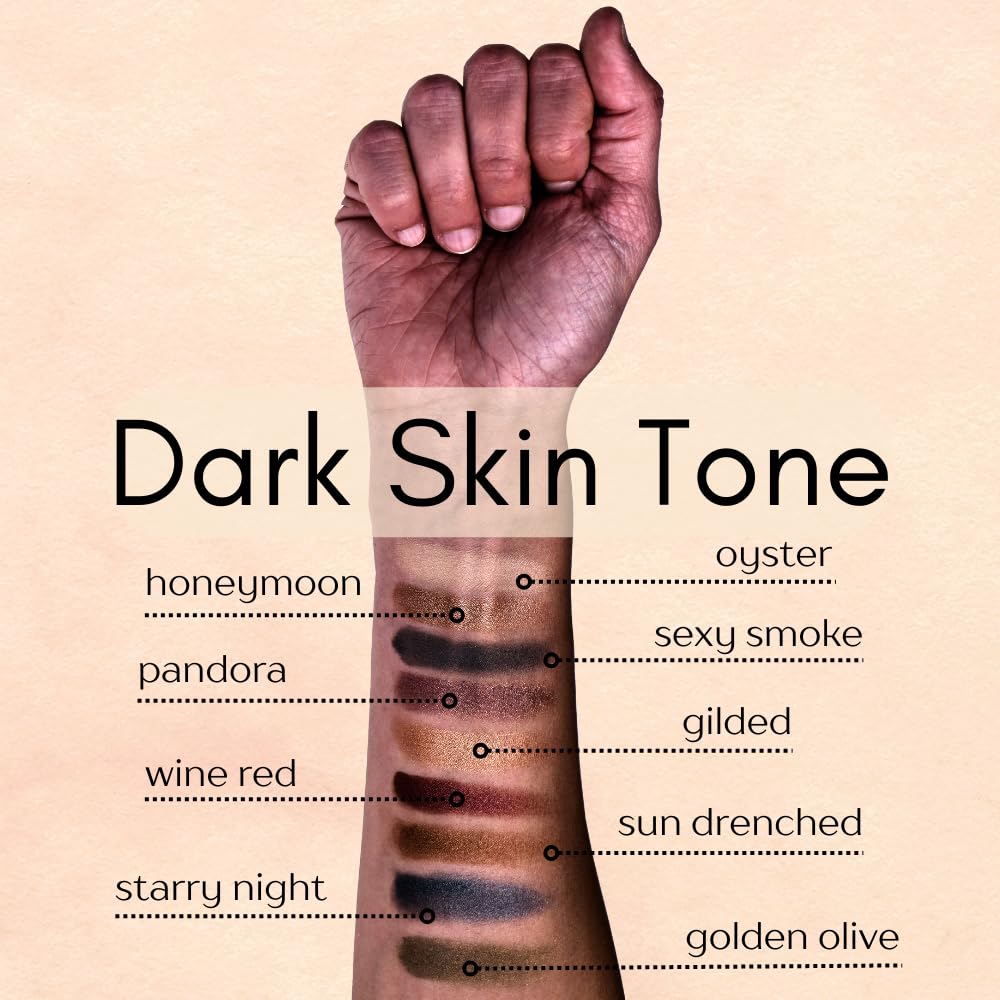 Sun Drenched Cinnamon Chocolate Brown Bronze Almond Gold Shimmer Pressed Powder Single Eyeshadow; Talc, Paraben & Cruelty Free