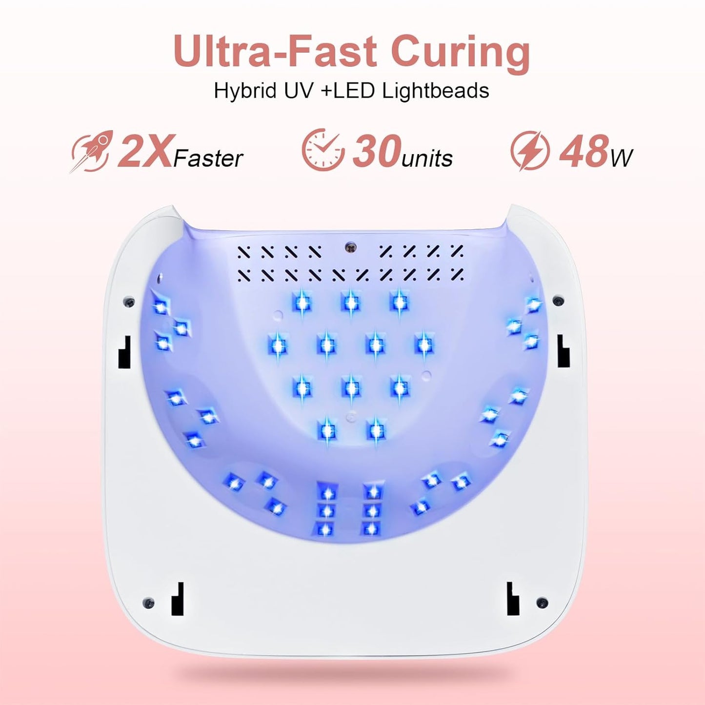 UV LED Nail Lamp with Hand Pillow,48W UV Light for Gel Nails Nail Dryer with Smart Sensor, LCD Display Fast Curing Gel Nail Polish Nail Art Tools Manicure(White)