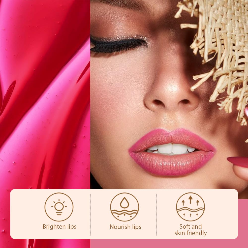 Matte Liquid Lip Stain Peel Off Lip Liner Tattoo - Delicate Pink, Waterproof Smudge-Proof Lip Gloss, Long-Lasting Non-Stick Cup Formula, Natural Peel Off Design for All Skin Types, #00