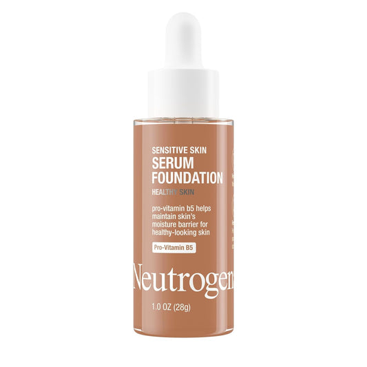 Neutrogena Healthy Skin Sensitive Skin Serum Foundation with Pro-Vitamin B5, Color Correcting & Pore Minimizing Liquid Foundation & Face Serum, Buildable Coverage, Medium/Deep 03, 1 oz