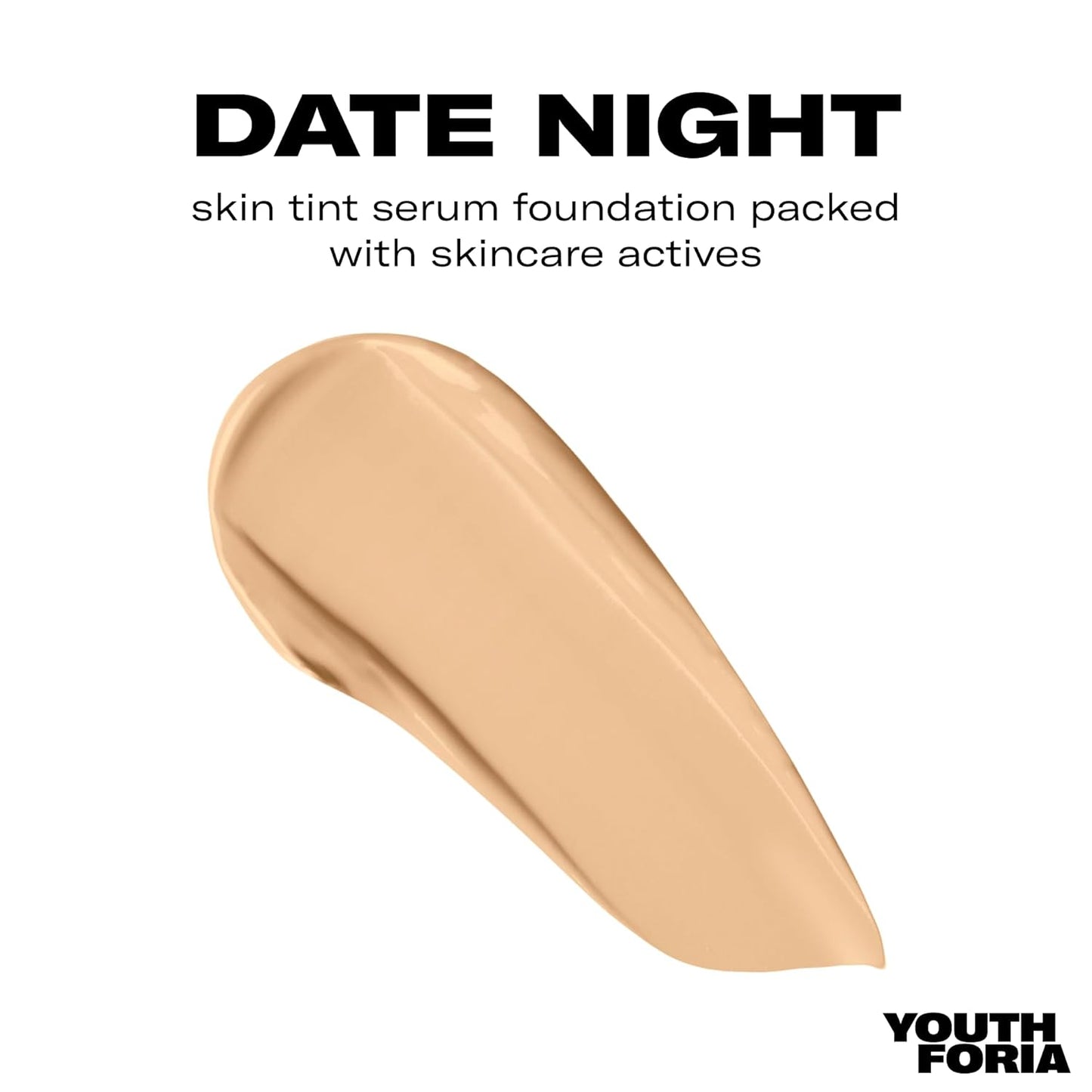 Youthforia Date Night Skin Tint Serum Foundation, Light-Medium Coverage, Hydrating Formula, Vegan & Cruelty-Free, 245 Light to Light Medium - Neutral