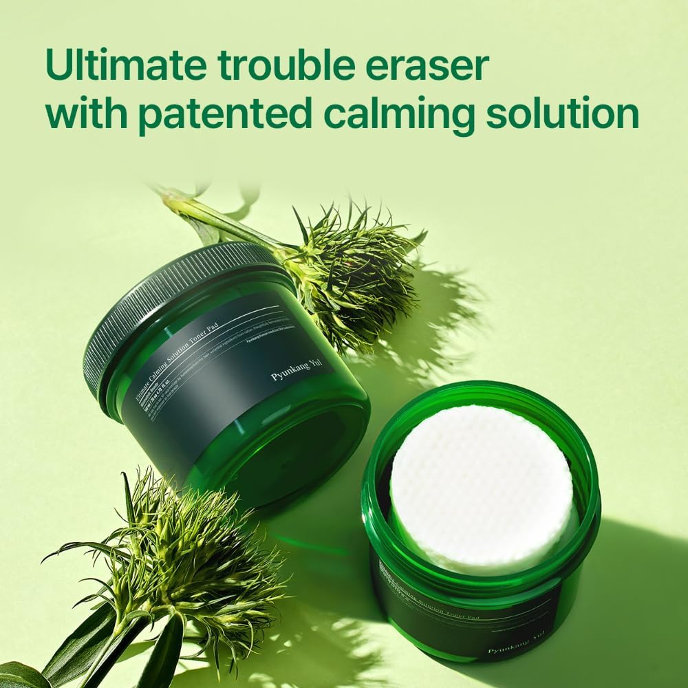 Pyunkang Yul PKY Ultimate Calming Solution Toner Pad for Sensitive Skin with Patented Ingredients, Intensely Calms & Soothes Rednes with CICA & Tea Tree, Korean Skincare (70 Pads)