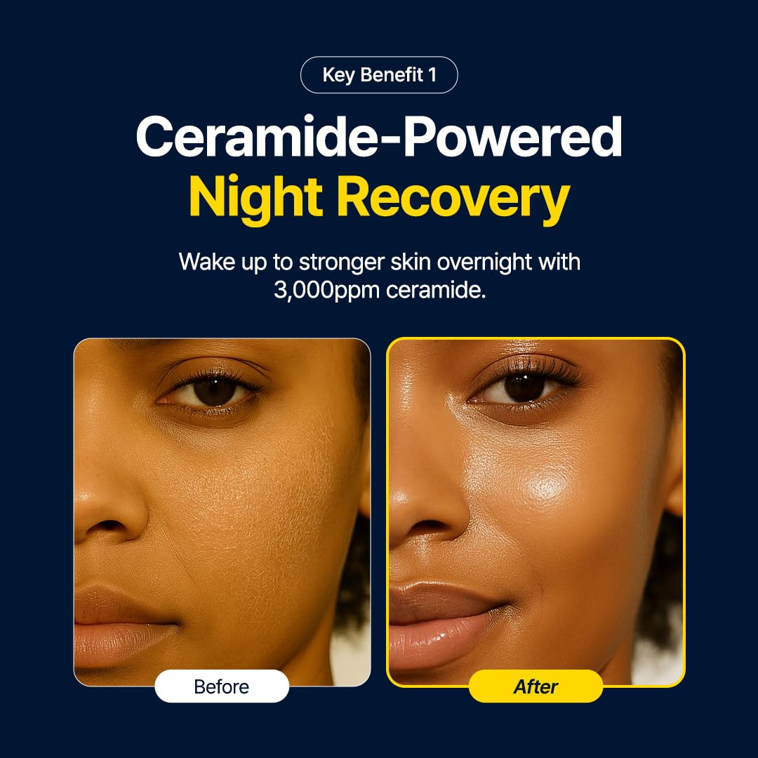 Luminous Ceramide Sleeping Pack – Overnight Recovery Cream with 3,000ppm Ceramide, Cica Complex to Calm Irritation & Redness, and Long-Lasting Hydration for Sensitive Skin, 80ml / 2.70 fl.oz