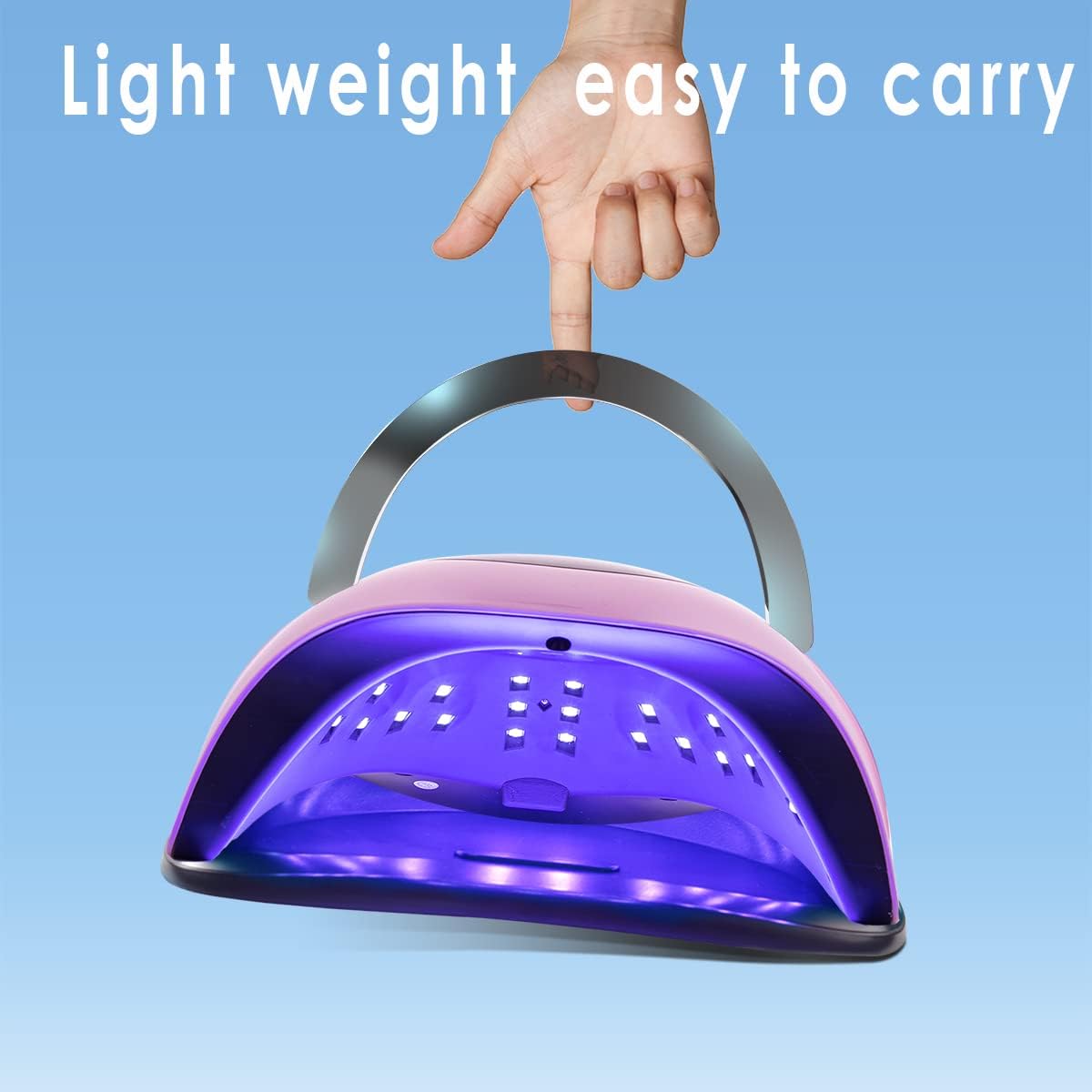 W&H UV LED Nail Lamp, 120W Faster Gel Nail Dryer Professional Curing Lamp for Fingernail and Toenail Nail Gel Polish Machine with 4 Timer Setting Touch Screen （Sun BQ5T） (Pink)