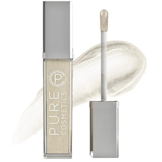 Pure Cosmetics Pure Illumination Lip Gloss - LED-lit Applicator w/Side Mirror - Non-Sticky, Moisturizing & Hydrating Lip Glosses - Soothes & Protects Dry Chapped Lips (Clear)