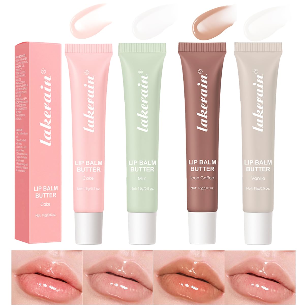 4PCS Summer Butter Lip Balm,Conditioning Lip Mask and Lip Balm for Instant Moisture,Nourishing Lip Care with Natural Ingredients,Soothes Softens Dry Lips
