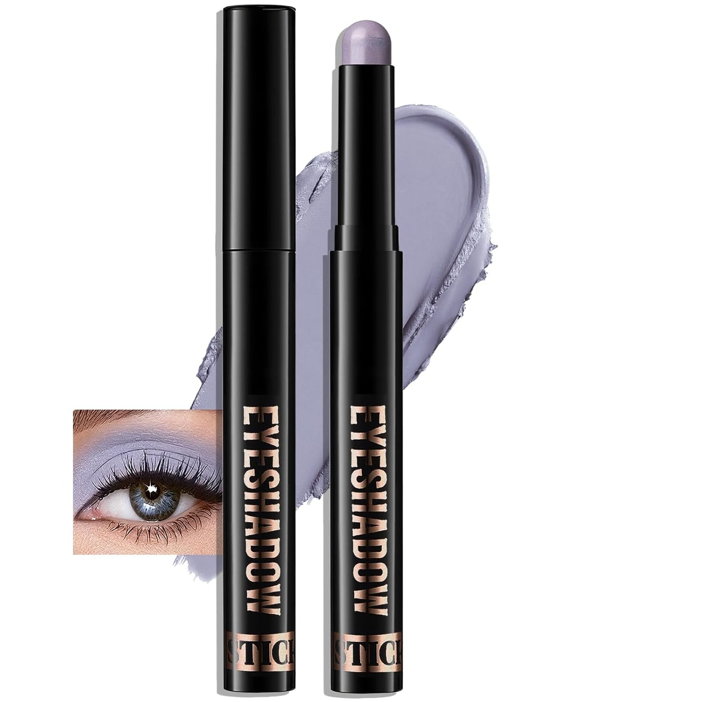 Cream Eyeshadow Stick, Matte Eye Shadow Stick Waterproof Neutral Nude Eyeliner Pencil Crayon Long-Lasting Eye Highlighter Makeup for Older Women Easy to Use High Pigmented, 20 Periwinkle