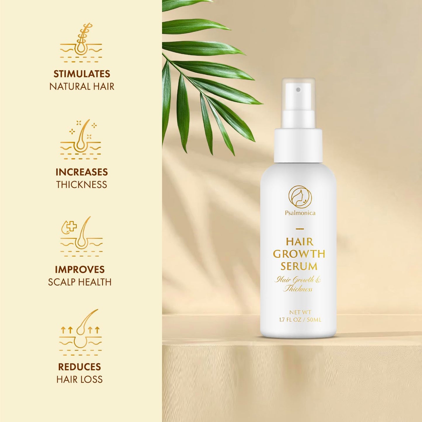 Hair Growth Serum: Rosemary Batana Castor Oil Rice Water Biotin Hair Oils for Hair Growth - Hair Growth Thickening Product - Hair Loss Treatments for Women Men(50 ML)