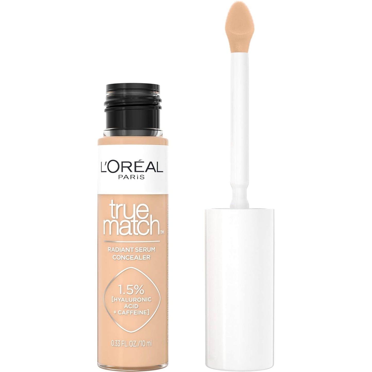 L’Oréal Paris True Match Radiant Serum Concealer, Brightening Under Eye Concealer Make Up with 1.5% Hyaluronic Acid and Caffeine, C4, 0.33 Oz