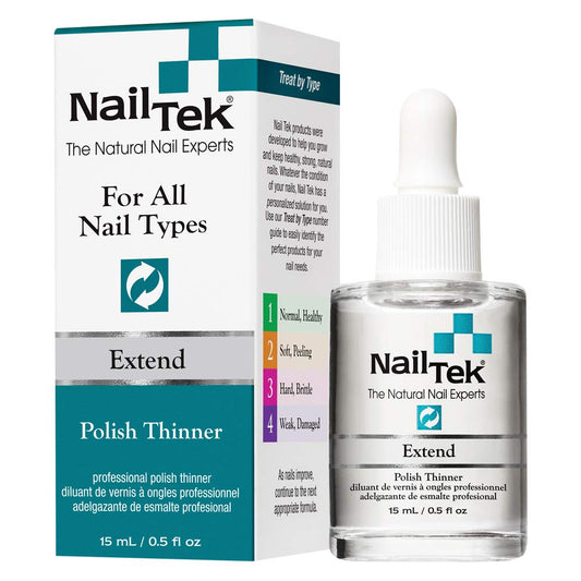 Nail Tek Extend Nail Polish Thinner – Thins Thick Polishes for Smoother Consistency & Longer Use, 0.5 oz, 1 Pack