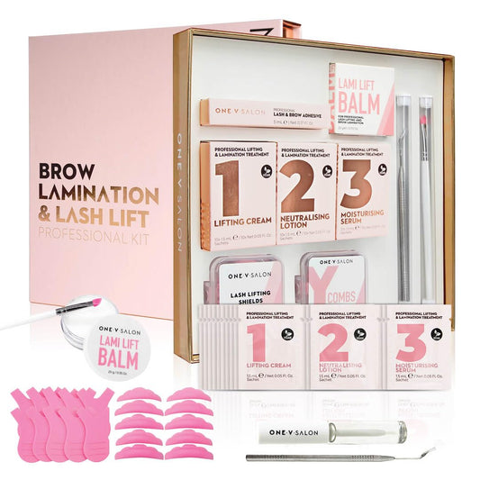 Brow Lamination and Lash Lift Professional Kit – Instant Lift for Lashes & Brows – Vegan, Long-Lasting, Complete Lash and Brow Lift Kit with Sachets, Tools, and Glue Balm