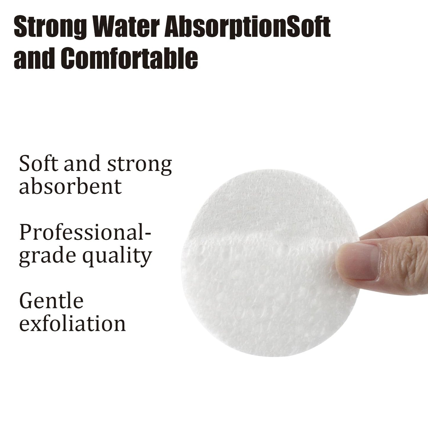 100-Count Facial Sponges Compressed Natural Cellulose Sponge Round Shape Face Sponge for Face Cleansing Exfoliating and Makeup Removal, White