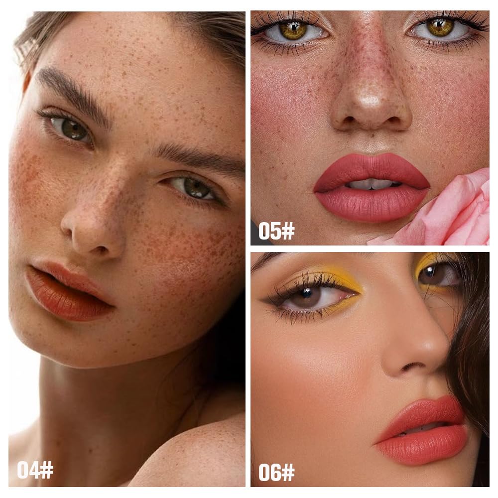 evpct 3Pcs Nude Brown Brownish Red & Orange Red Peel Off Lip Stain Tints, Matte Liquid Lipstick Lip Stain Long Lasting Waterproof for Women, Longwear Lipstick Peel Off Highly Pigmented Easy to Apply