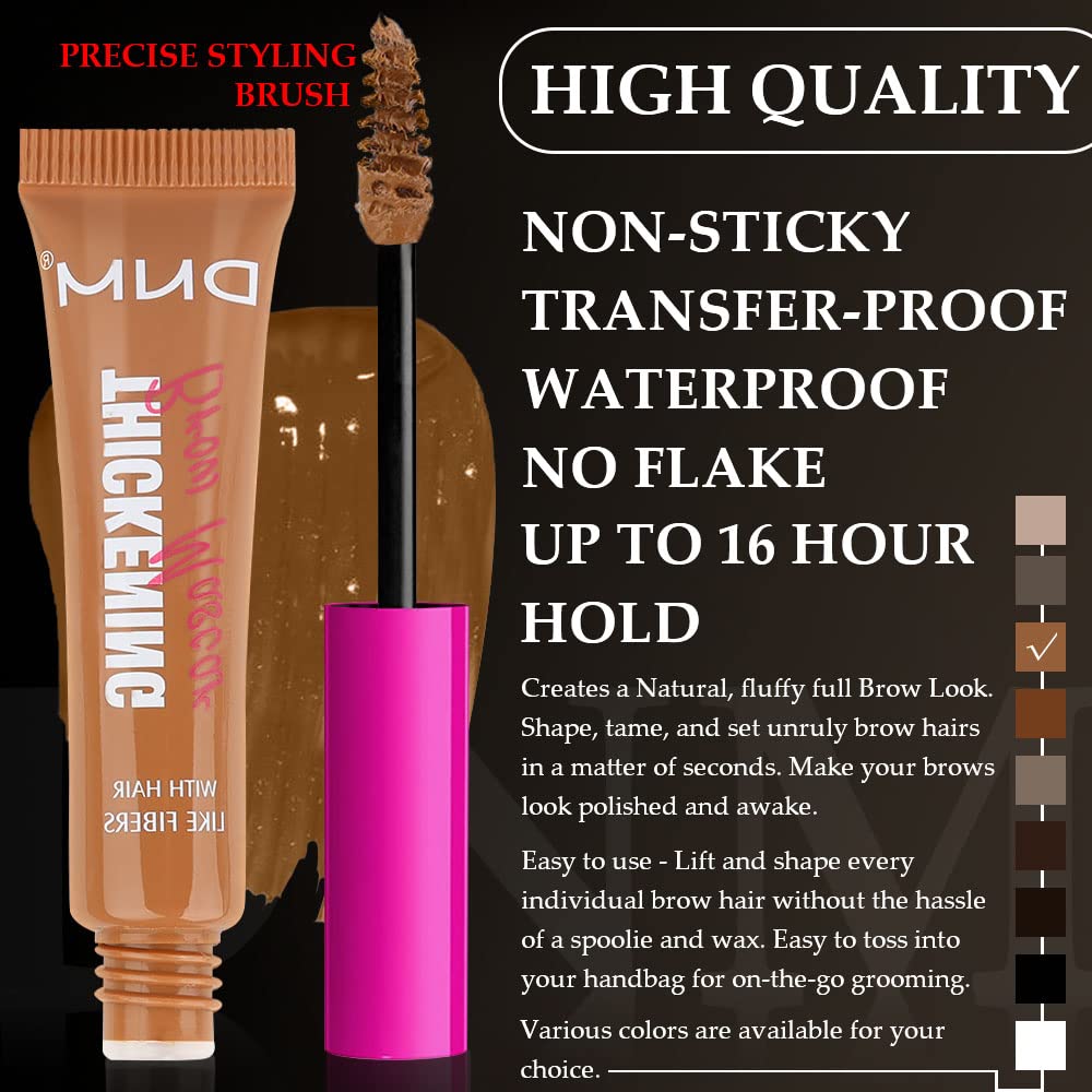 Tinted Thickening Brow Mascara,Brow Fast Sculpt,Waterproof, Transfer-proof, Brush to Fill in Eyebrows and Cover Gray Hairs - Cruelty Free - Light Medium Brown (2pcs 03 Auburn)