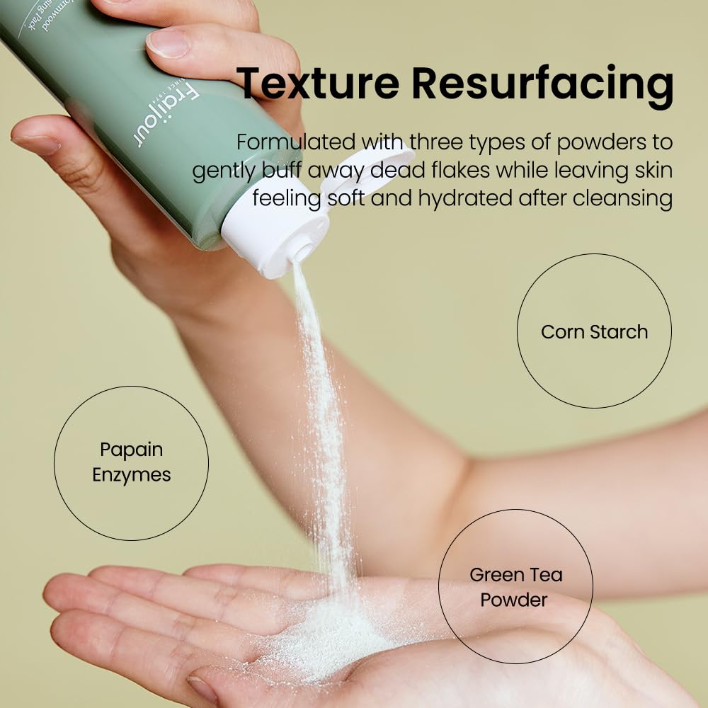 Wormwood Enzyme Cleansing Pack – Korean Powder Face Cleanser & Exfoliant with Papaya Enzyme, AHA BHA PHA, Low pH, Clears Acne & Pores, Smooths Texture, for All Skin Types, 2.82 oz.