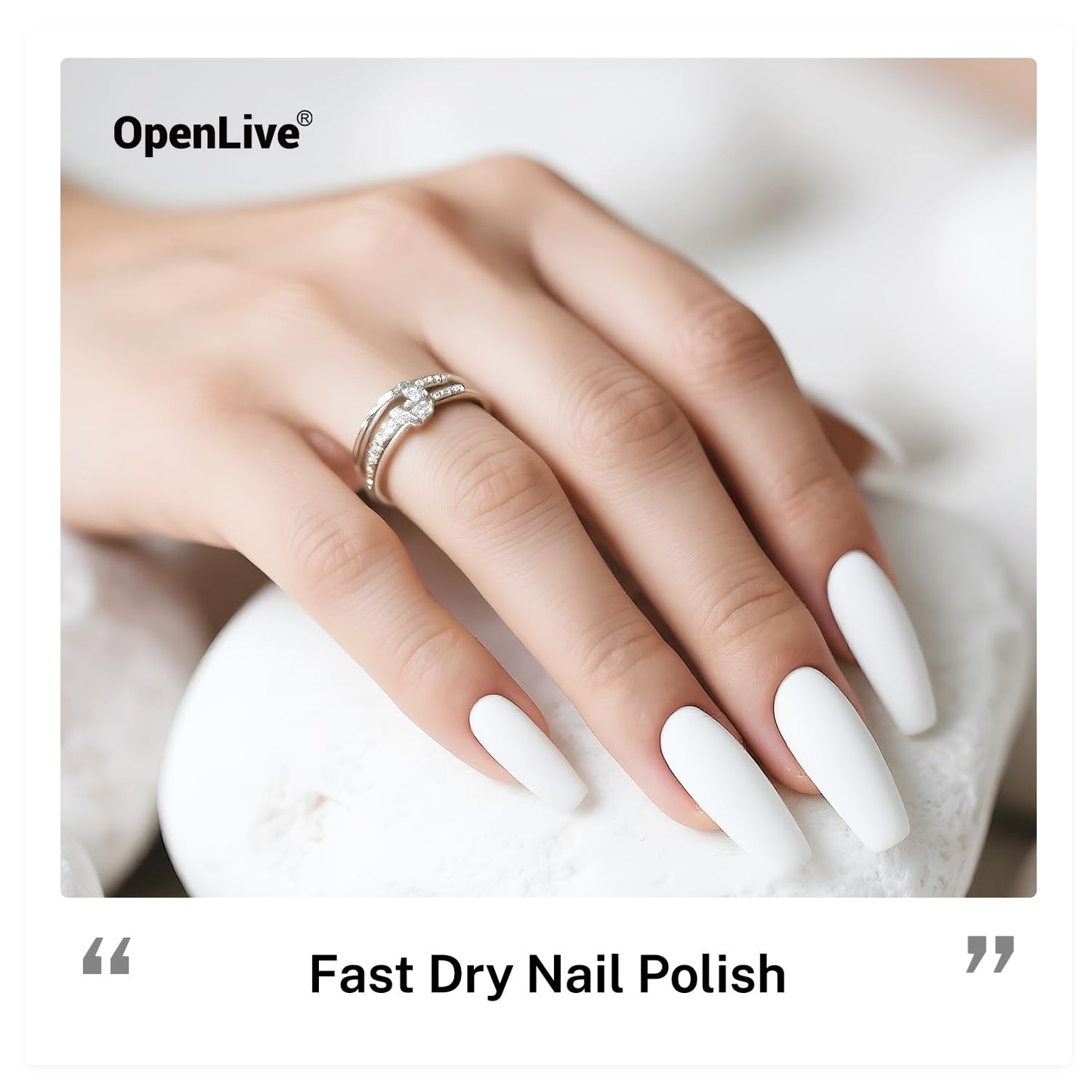 16.5ml White Nail Polish Large Volume Quick Drying Nail Polish, Fast Drying and Long Lasting Color Nail Art DIY Home Manicure Gift for Women