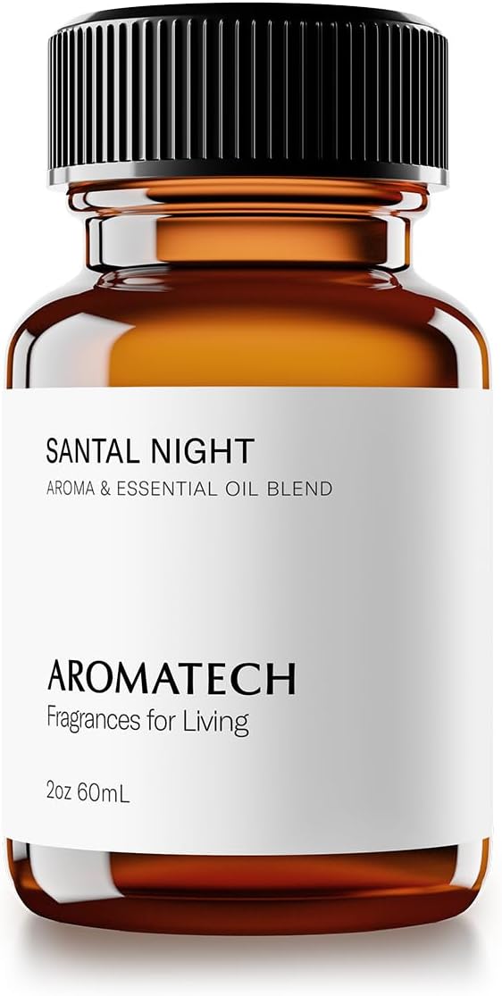 AromaTech Santal Night Premium Aroma Oil – Sensual & Warm Home Fragrance with Notes of Sandalwood,Tonka Bean & Black Cardamom for Scent Diffusers, Cold-Air and UltraSonic Scent Machines – 60 mL