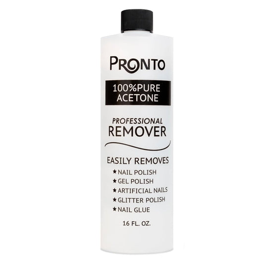 Pronto 100% Acetone Nail Polish Remover - Gel Polish Remover for Nails | Acetone Nail Polish Remover & Remover For Nails, Glue, Gel, Acrylic & Dip | 100 Percent Pure Acetone, 16 Fl oz (Pack of 1)