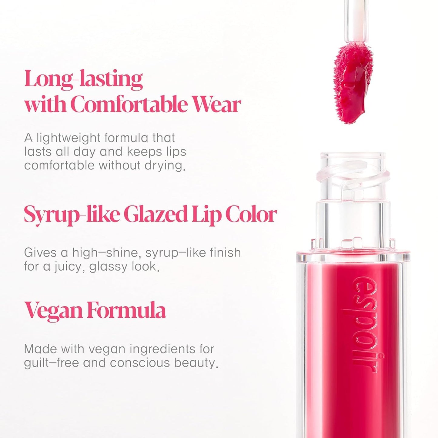 Espoir Couture Lip Tint Glaze #23 Affogato 0.14oz | Volumizing Lip Stain with Syrupy Shine | Long-Lasting & Vibrant Color for Radiant Lip Look | Moisturizing & Glossy Lip Tint | Korean Lip Makeup