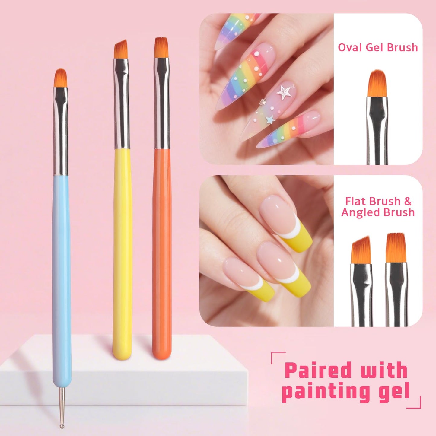 Sponge Pat Paint Nail Gel, Ombre Nails Gradient Gel Nail Blush Blooming Aura Nails Drawing Stripper Floral Painting DIY Nail Art, No Wipe, UV/LED Curing (16 Colors L)